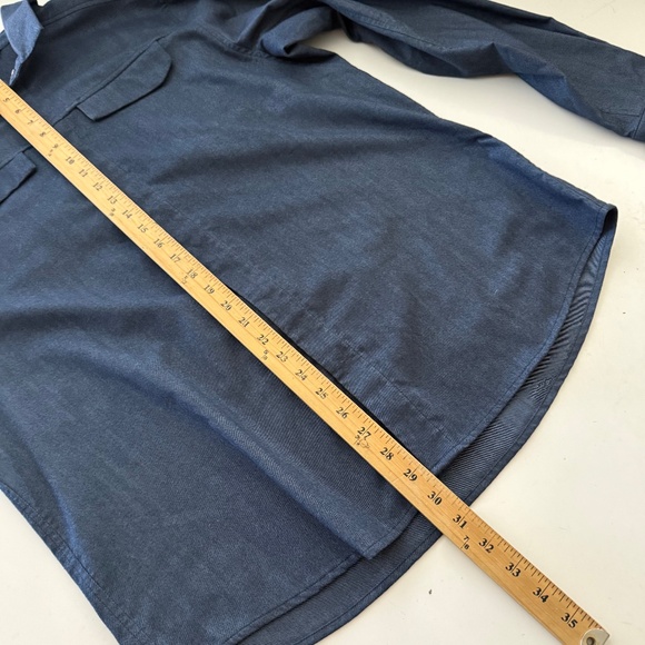 Arcteryx The Lattis Long Sleeve Snap Up Flannel Shirt Navy Blue Mens LARGE - Picture 8 of 10